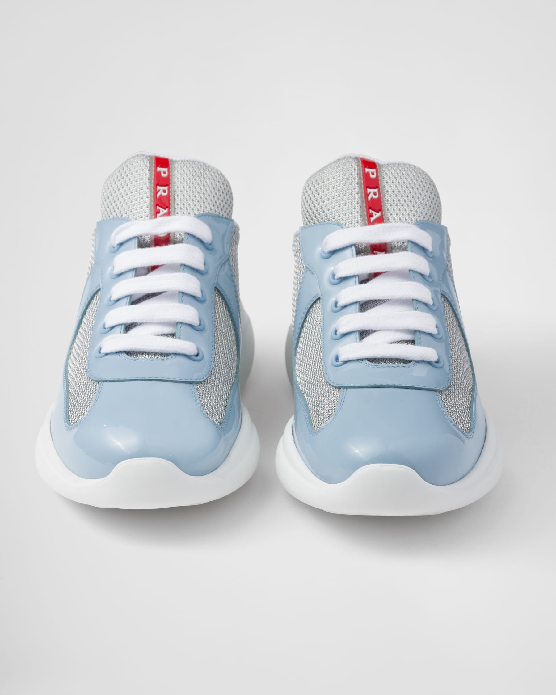 Baskets Prada America’s Cup en tissu Bike bleu ciel