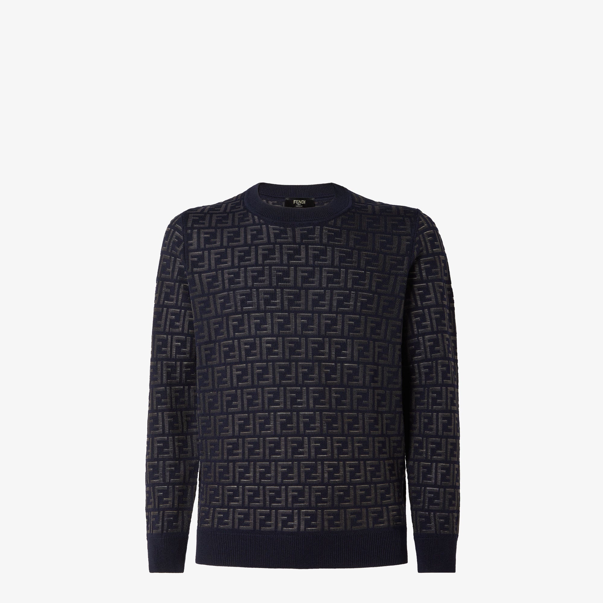 Pull en laine et nylon FF bleu