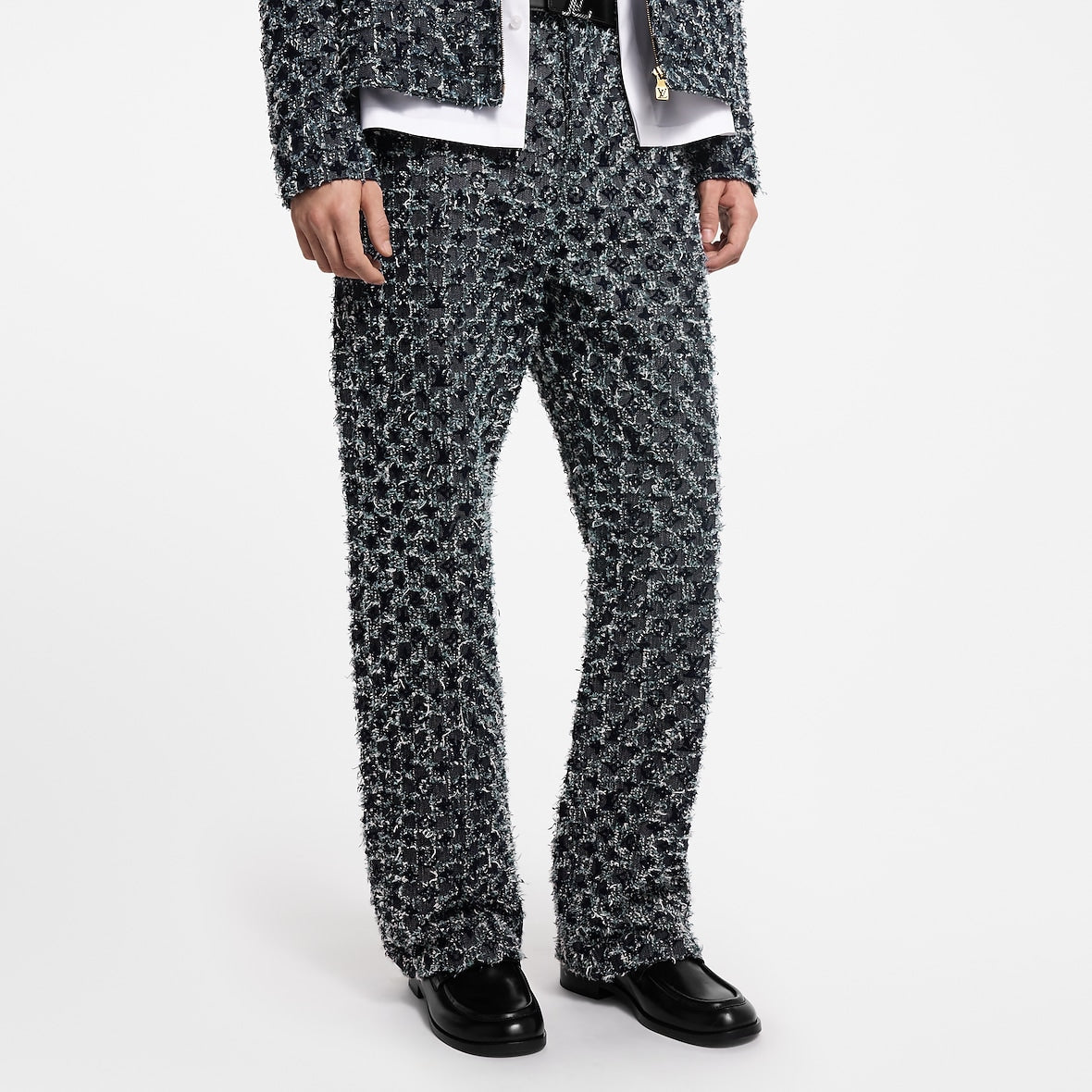Pantalon droit à Monogram floqué en denim