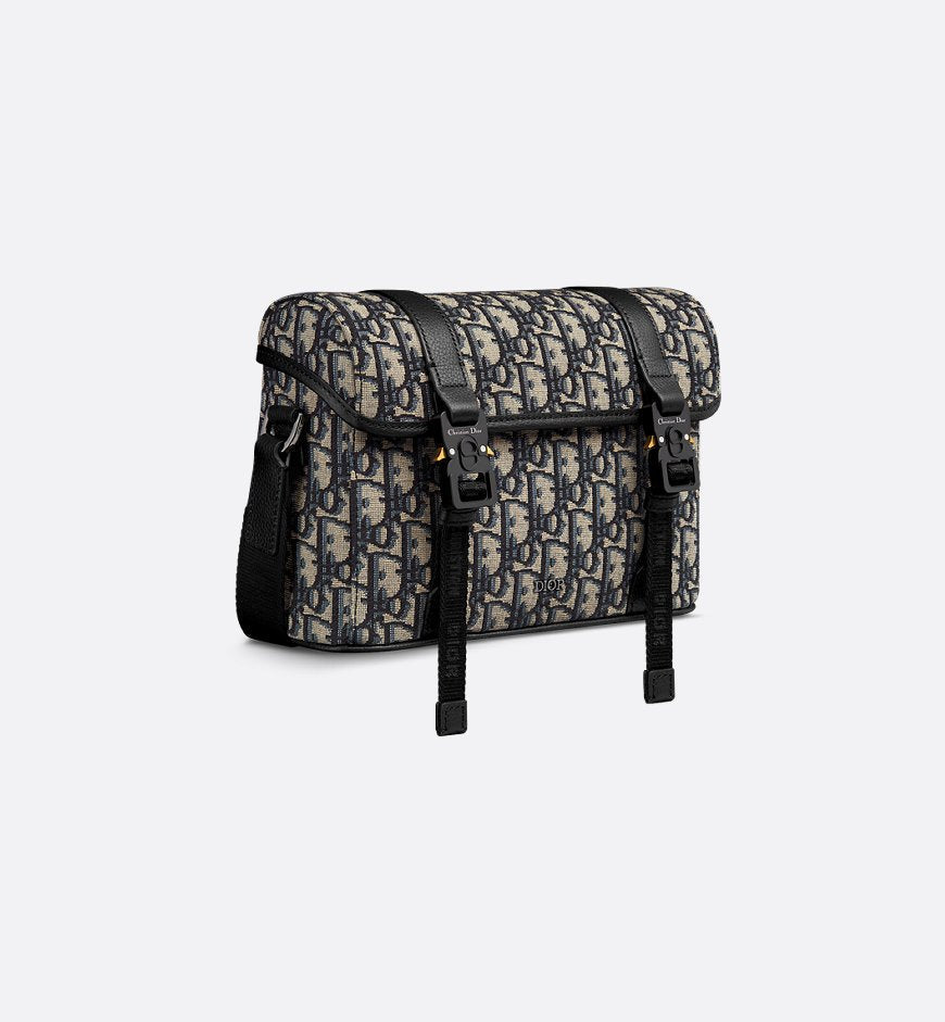 Sac Messenger à rabat Dior Hit The Road Noir et Beige