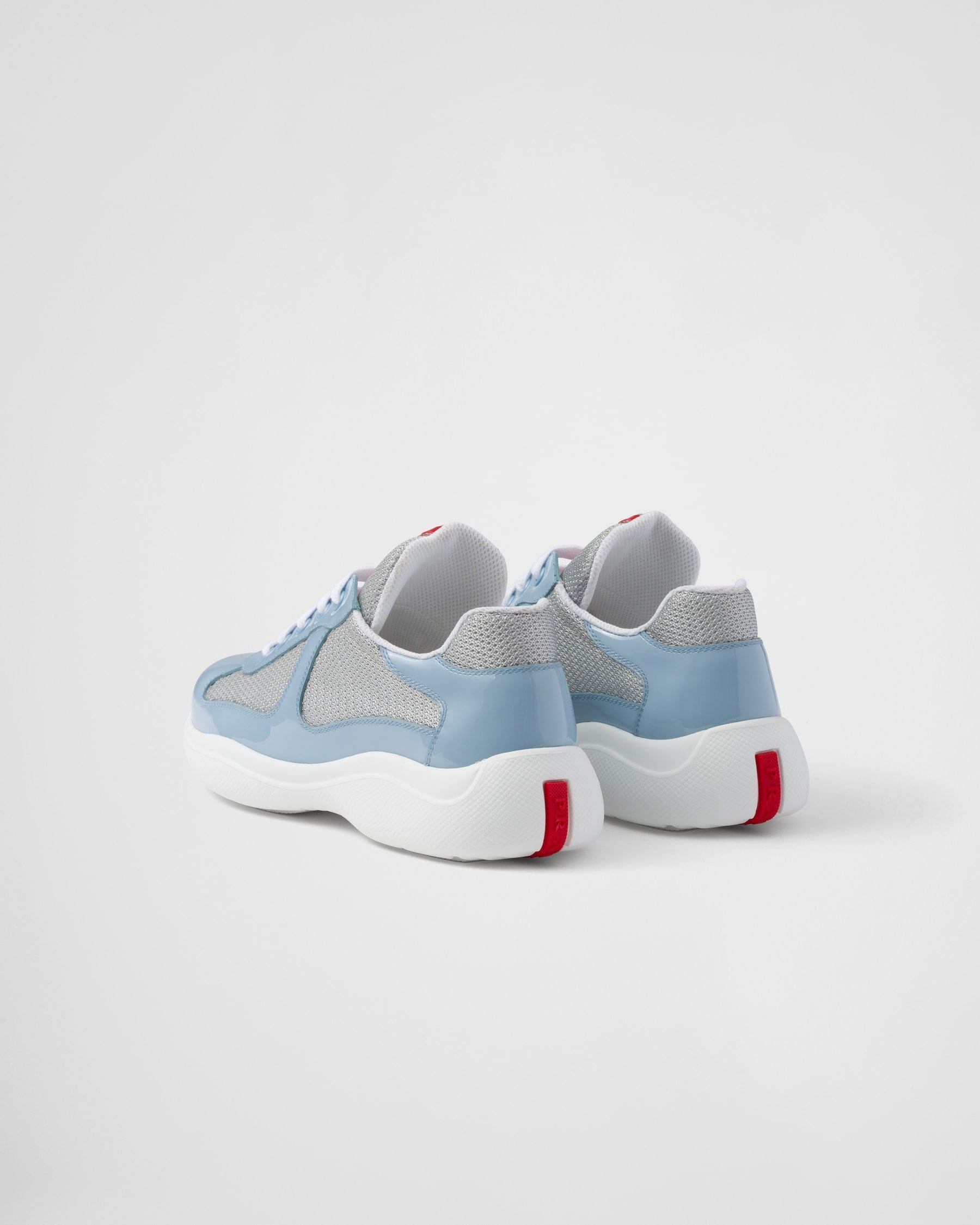 Baskets Prada America’s Cup en tissu Bike bleu ciel