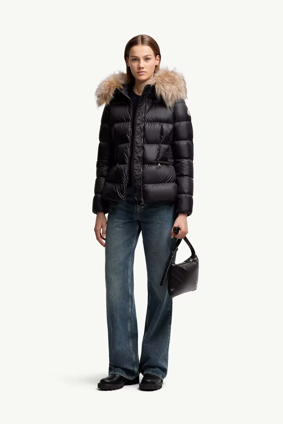 Doudoune courte à capuche bordée de shearling Boed