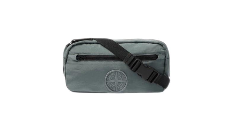 STONE ISLAND - Sac banane à motif Compass gris vert