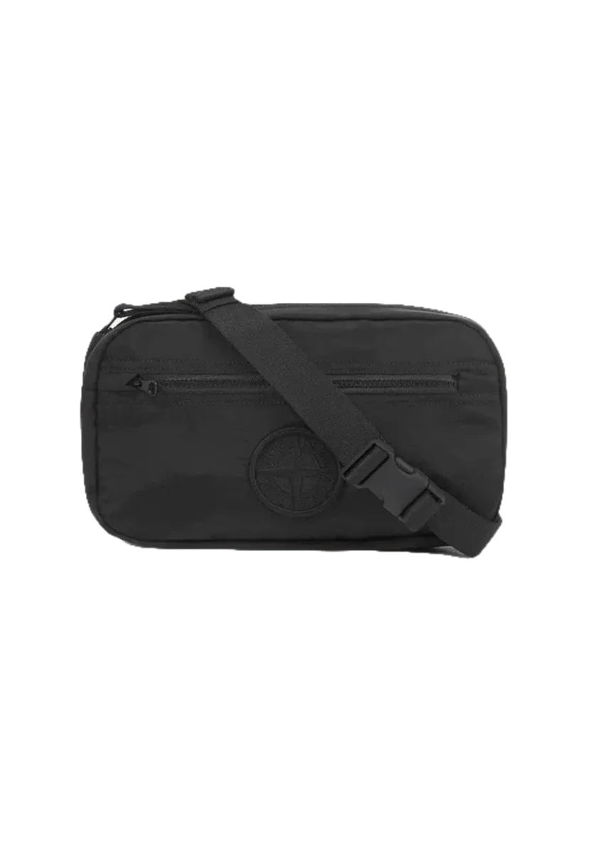 STONE ISLAND - Sac banane rembourré et zippé à poches Noir