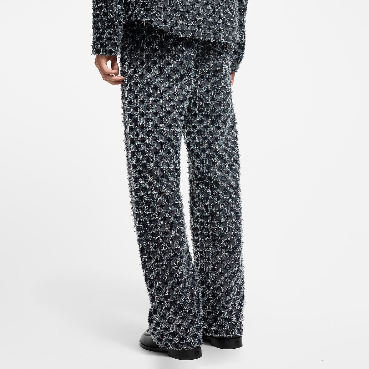 Pantalon droit à Monogram floqué en denim