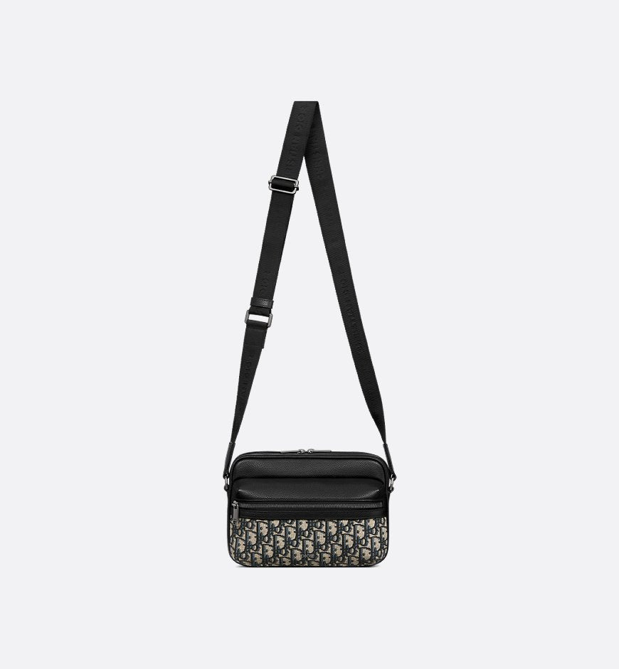 Sac Messenger zippé Rider 2.0 Noir et Beige
