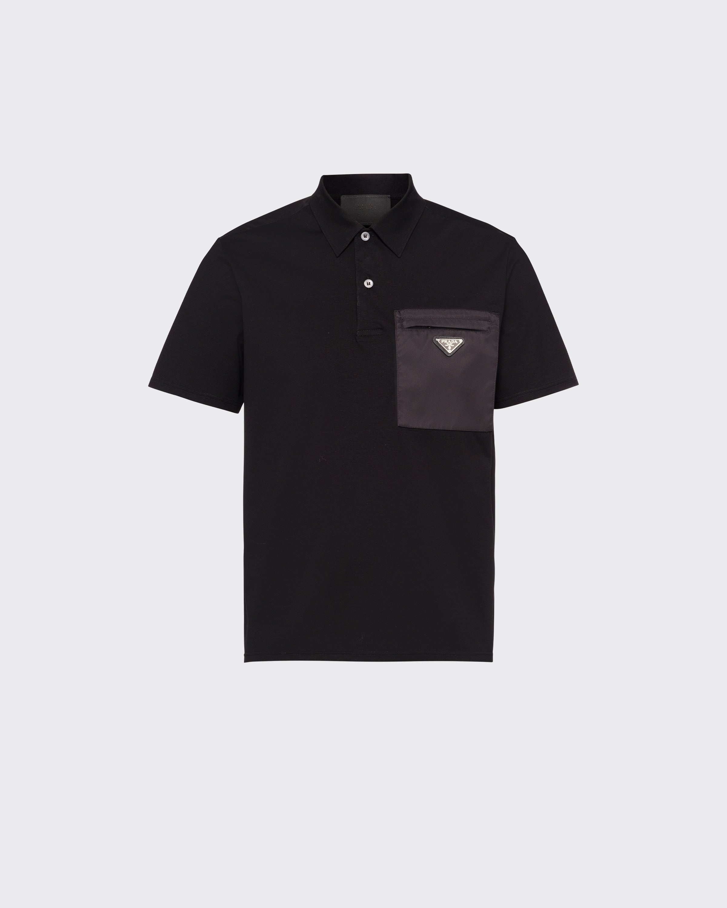 Polo en coton extensible avec détails en Re-Nylon