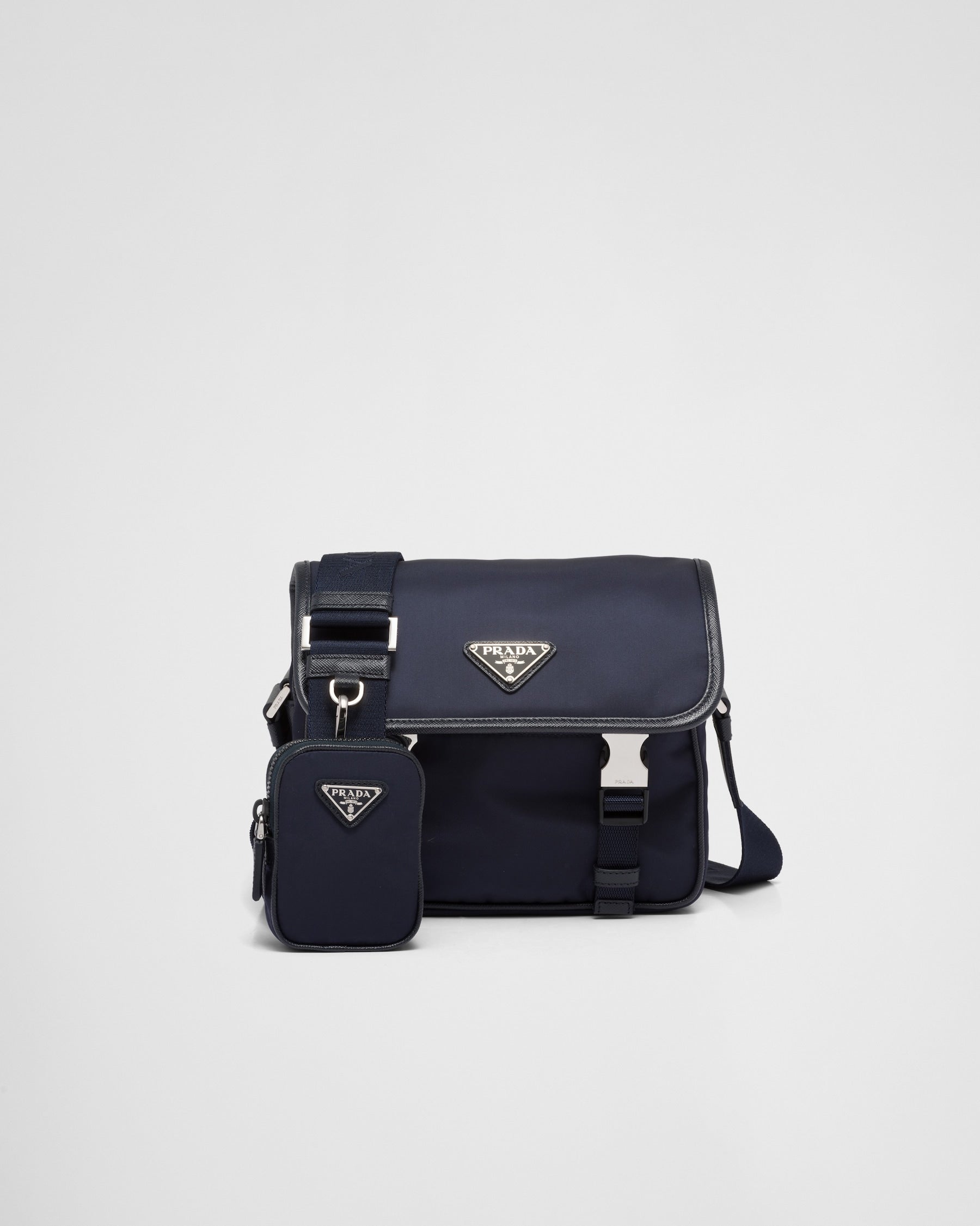 Sac porté épaule en Re-Nylon et cuir Saffiano