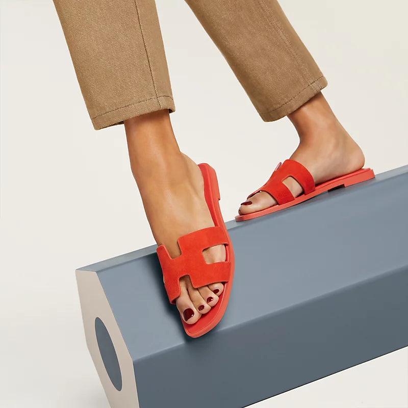 Hermes - Claquettes Orange Corail